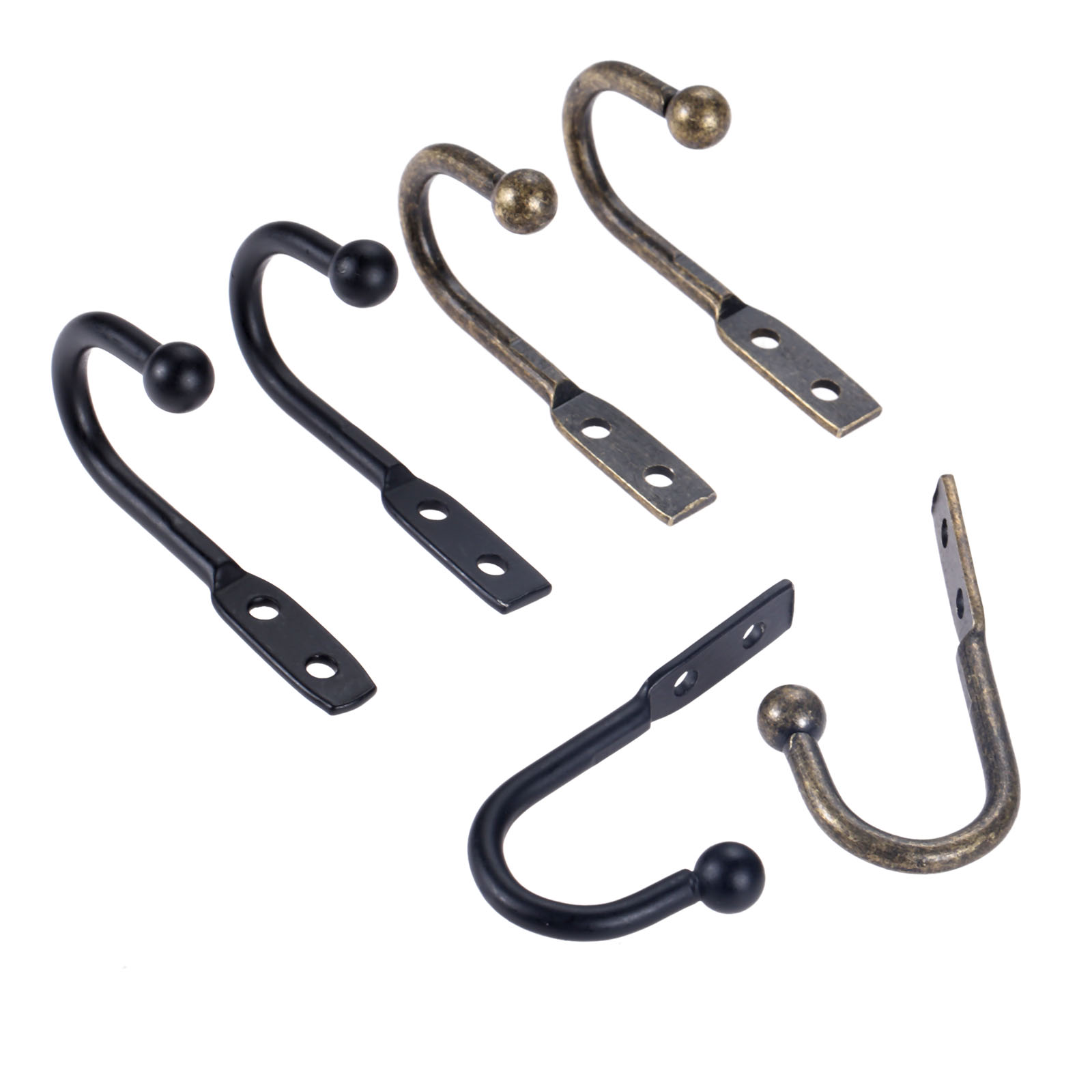 Antique Brass Hook - 5pcs Vintage Black/Antique Bronze Hooks Wall