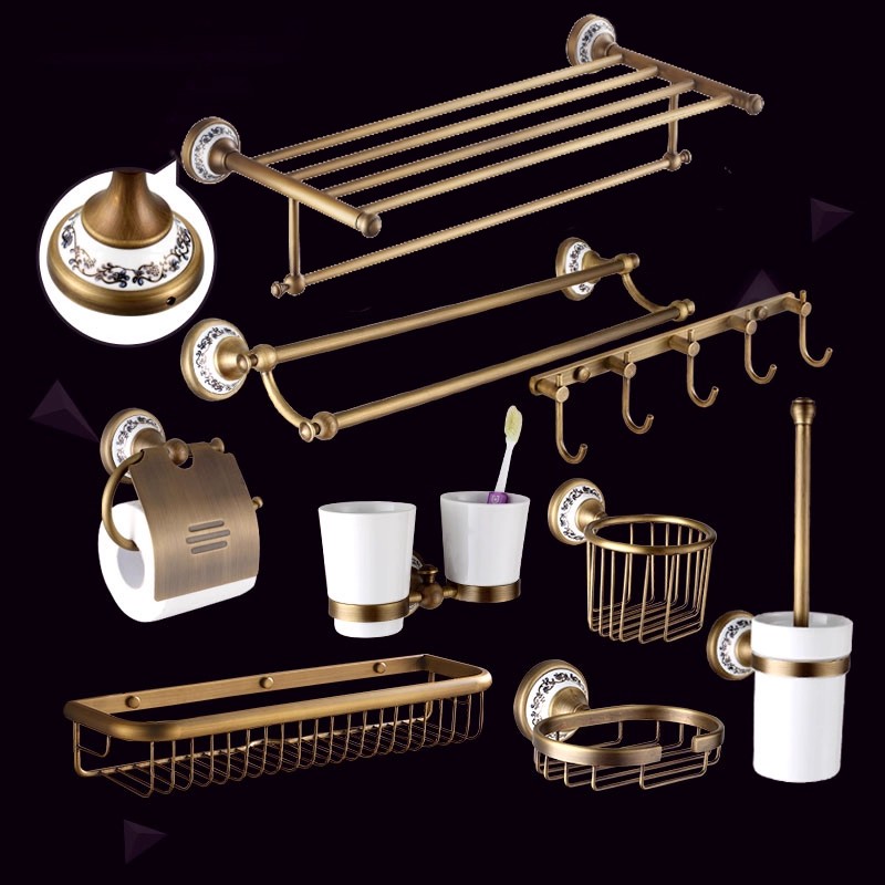 Brass Bathroom Accessories Bat - Antique Brass Hook ulasan dan harga