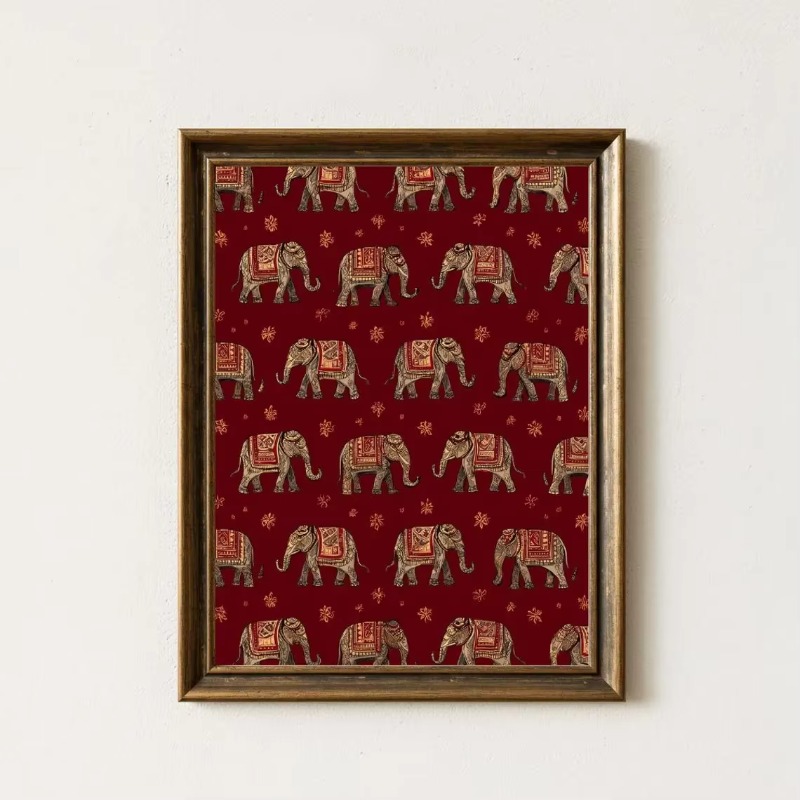 Indian Elephant Pattern Print, - Interior Designer ulasan dan harga