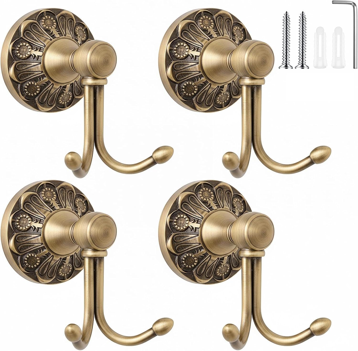 4 Pack Antique Towel Hooks Wal - Antique Brass Hook ulasan dan harga