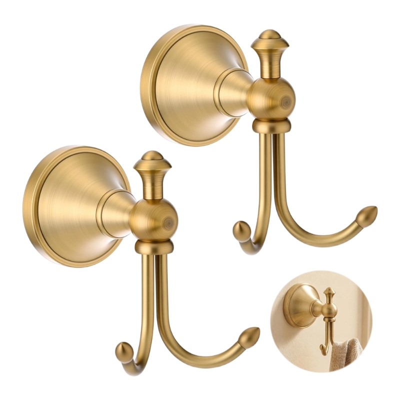 2Pcs Wall Mount Robe Hook with - Antique Brass Hook ulasan dan harga