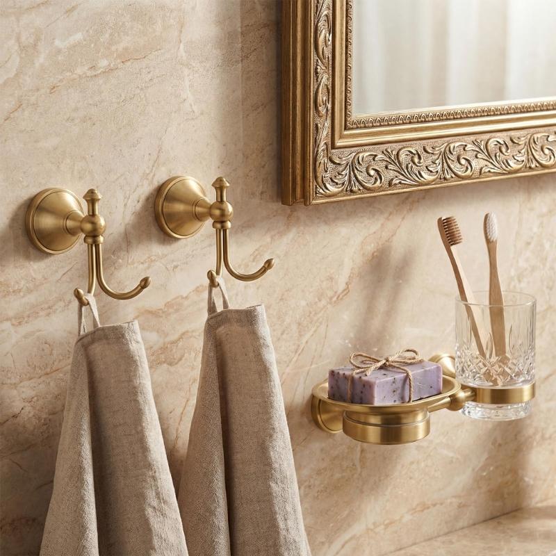2Pcs Wall Mount Robe Hook with - Antique Brass Hook ulasan dan harga