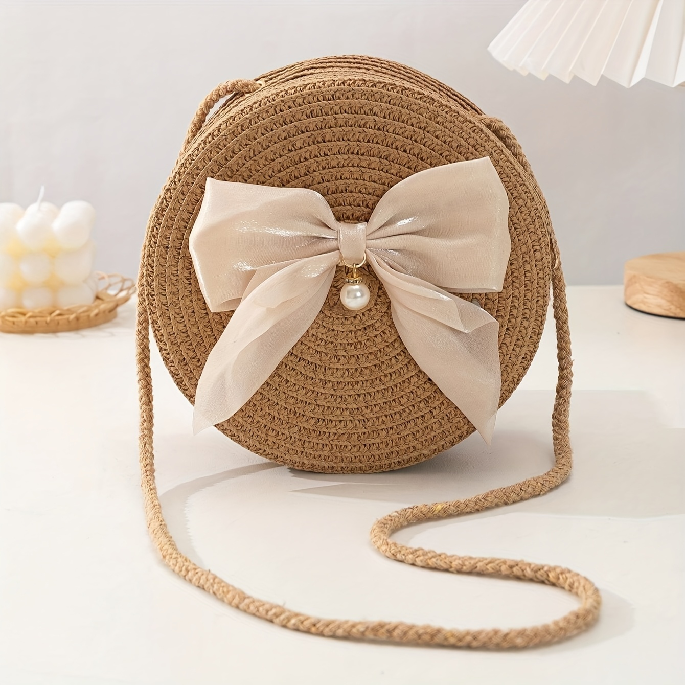 Elegant Round Straw Crossbody  - Interior Design Style ulasan dan harga
