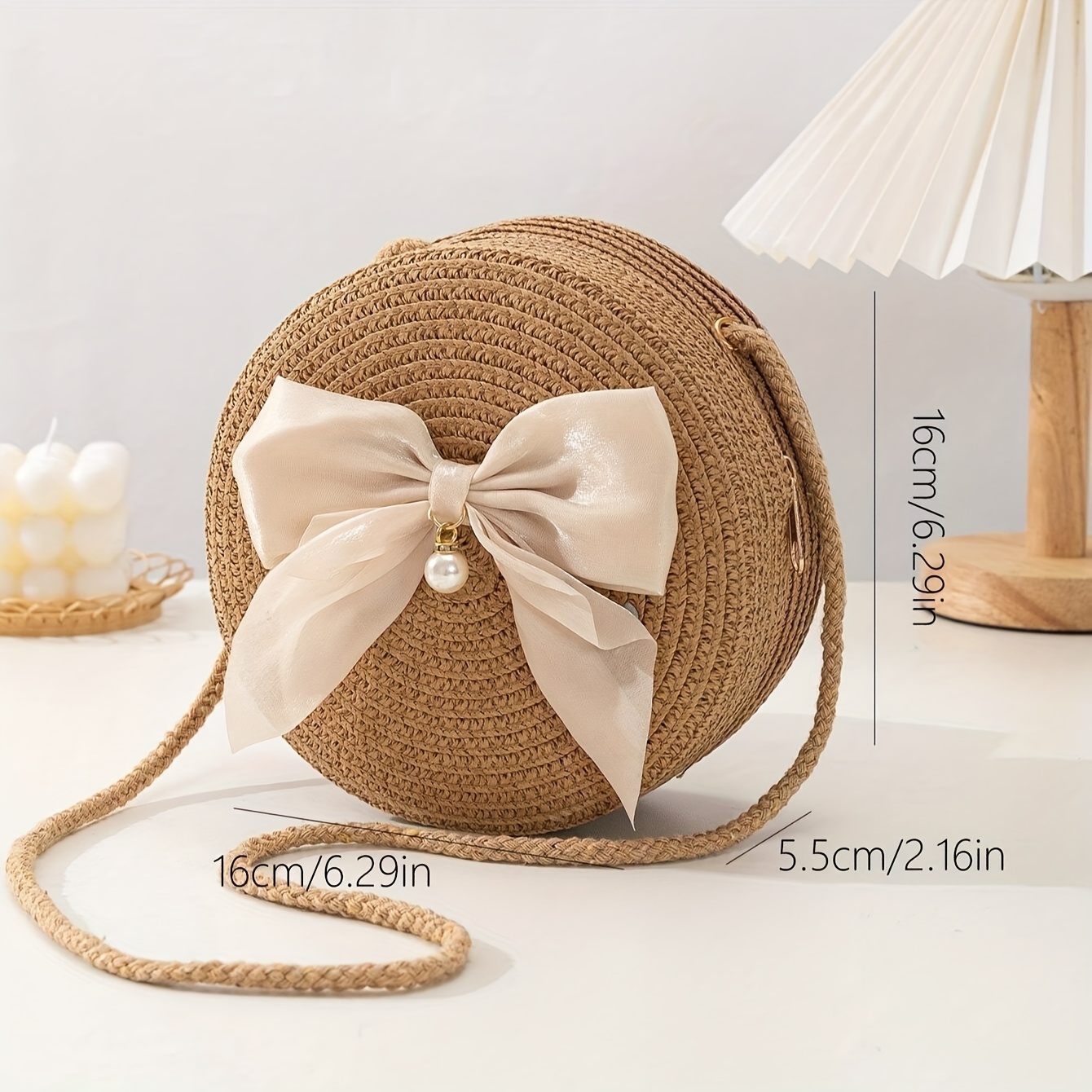 Elegant Round Straw Crossbody  - Interior Design Style ulasan dan harga