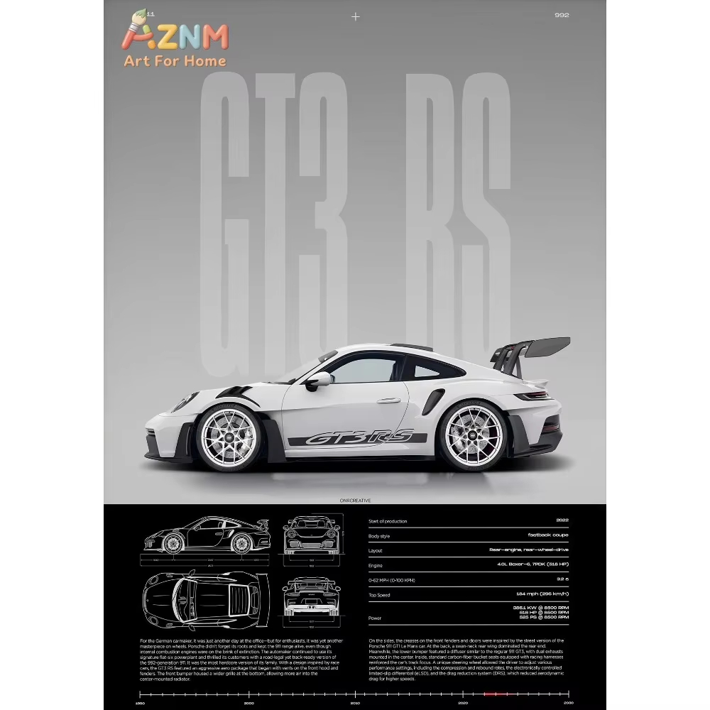 1pc Minimalist 911 GT3-RS 718  - Interior Designer ulasan dan harga