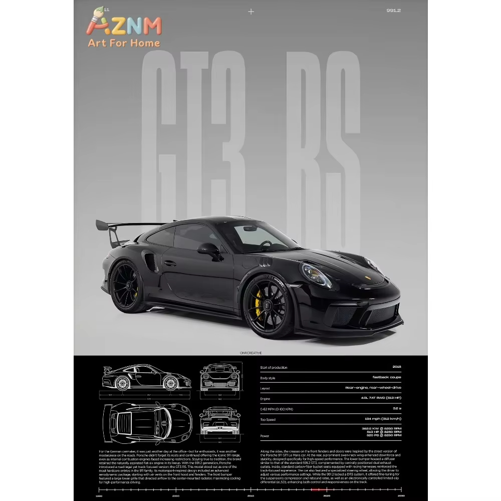 1pc Minimalist 911 GT3-RS 718  - Interior Designer ulasan dan harga
