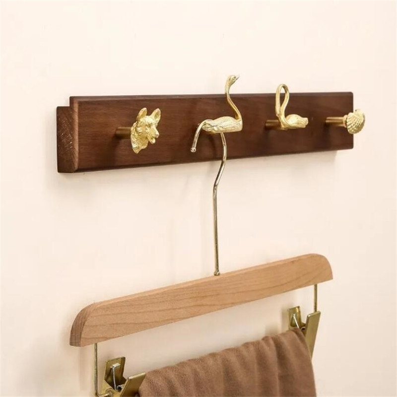 Wall Mount Row Hook Brass Anim - Antique Brass Hook ulasan dan harga