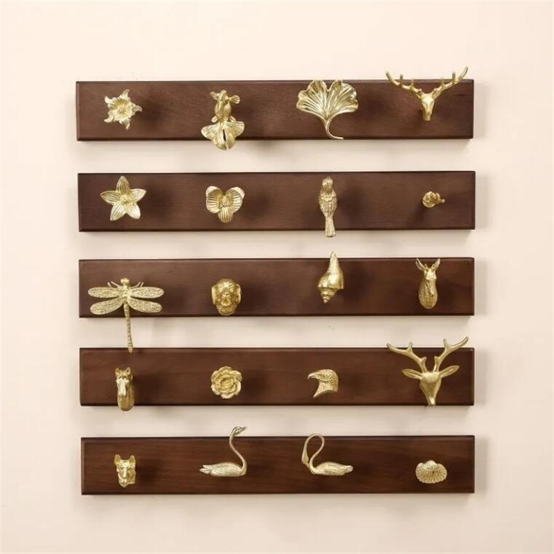 Wall Mount Row Hook Brass Anim - Antique Brass Hook ulasan dan harga