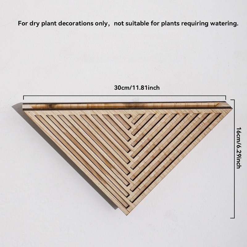 1pcs Light Wood Geometric Line - Geometric Shelf Triangle ulasan dan harga